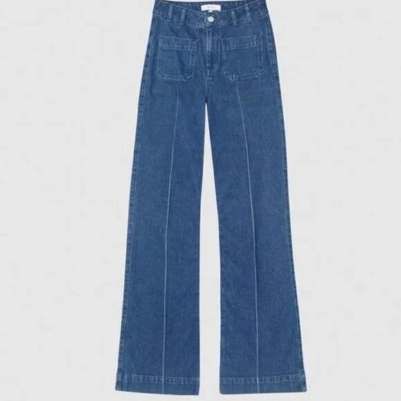 Reiss | Isa High Rise Flared Jeans in Mid Blue - Size 27R - Picture 2 of 13